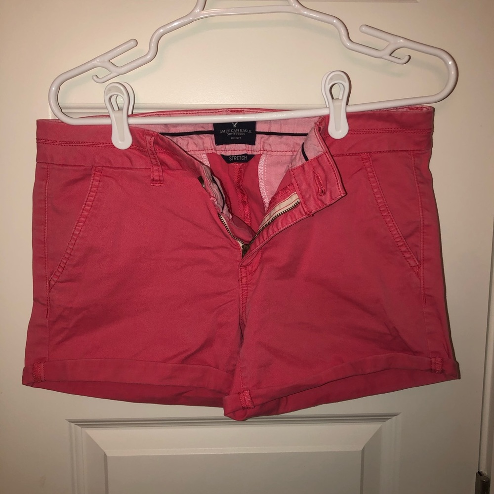 AEO Coral MIDI Stretch Shorts